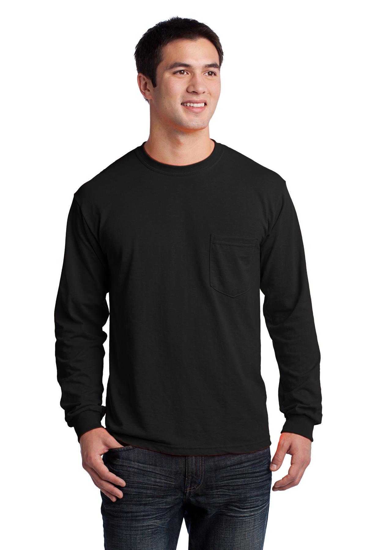 G241 – Gildan Pocket Ultra Cotton 100 Cotton Long Sleeve T-Shirt ...