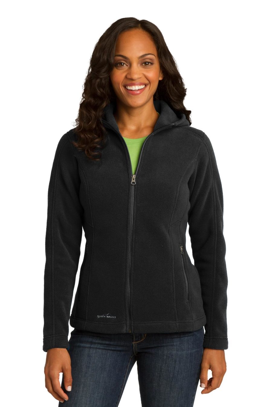 EB206 – Eddie Bauer Ladies Hooded Full-Zip Fleece Jacket – Safari Sun