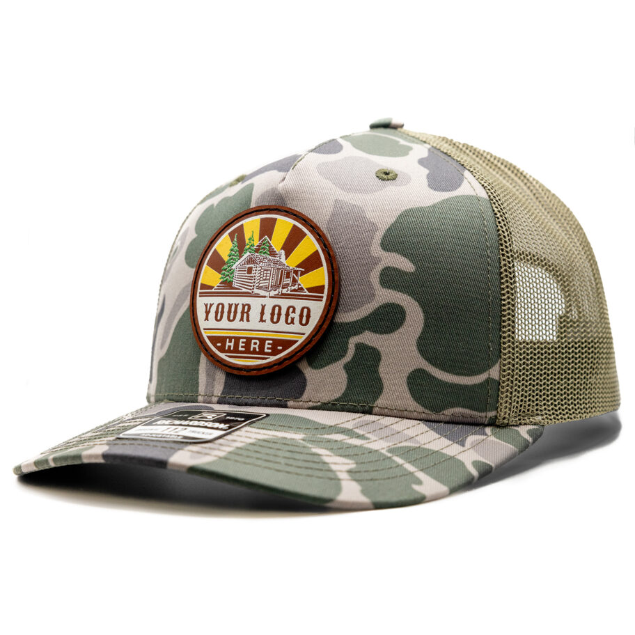 Color Printed 112PFP-CLP Richardson Leather Patch Pattern Trucker Cap ...